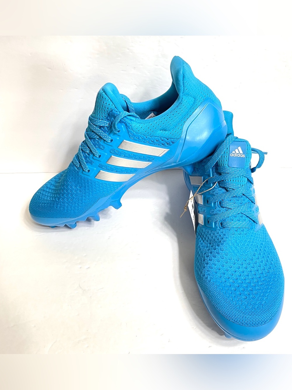 adidas UltraBoost Football Cleats Solar Blue Silver Men's Size 10.5 JP7412